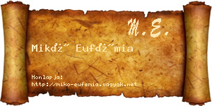 Mikó Eufémia névjegykártya